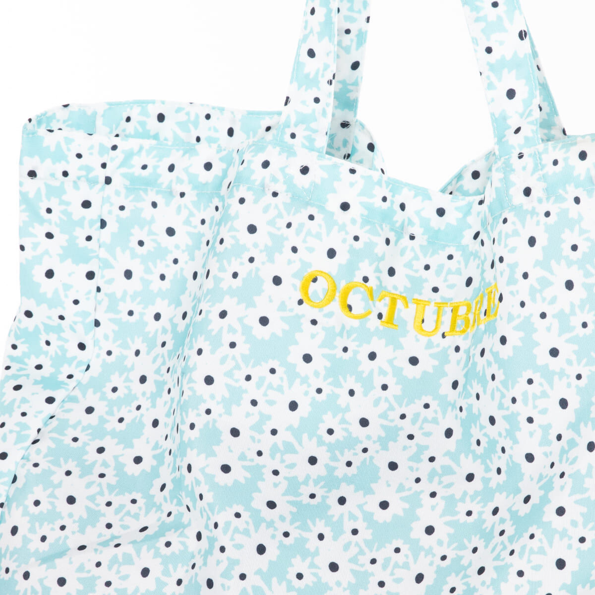 Bolso Floral Mujer Celeste Microfibra Icono