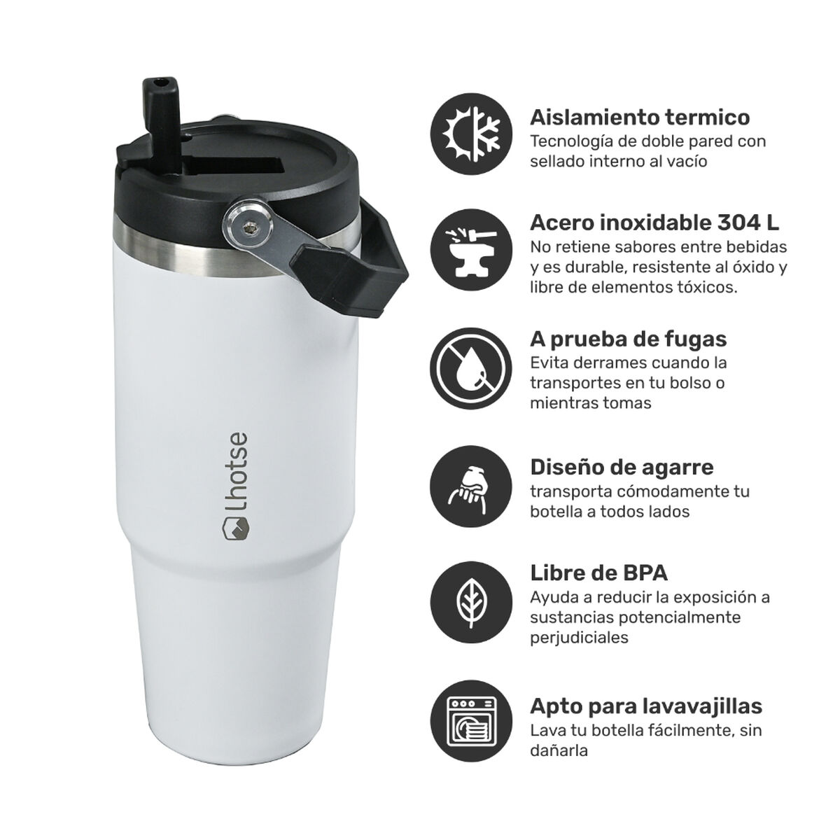 Travel Mug Lhotse Travel Mug Blanco 900 ml