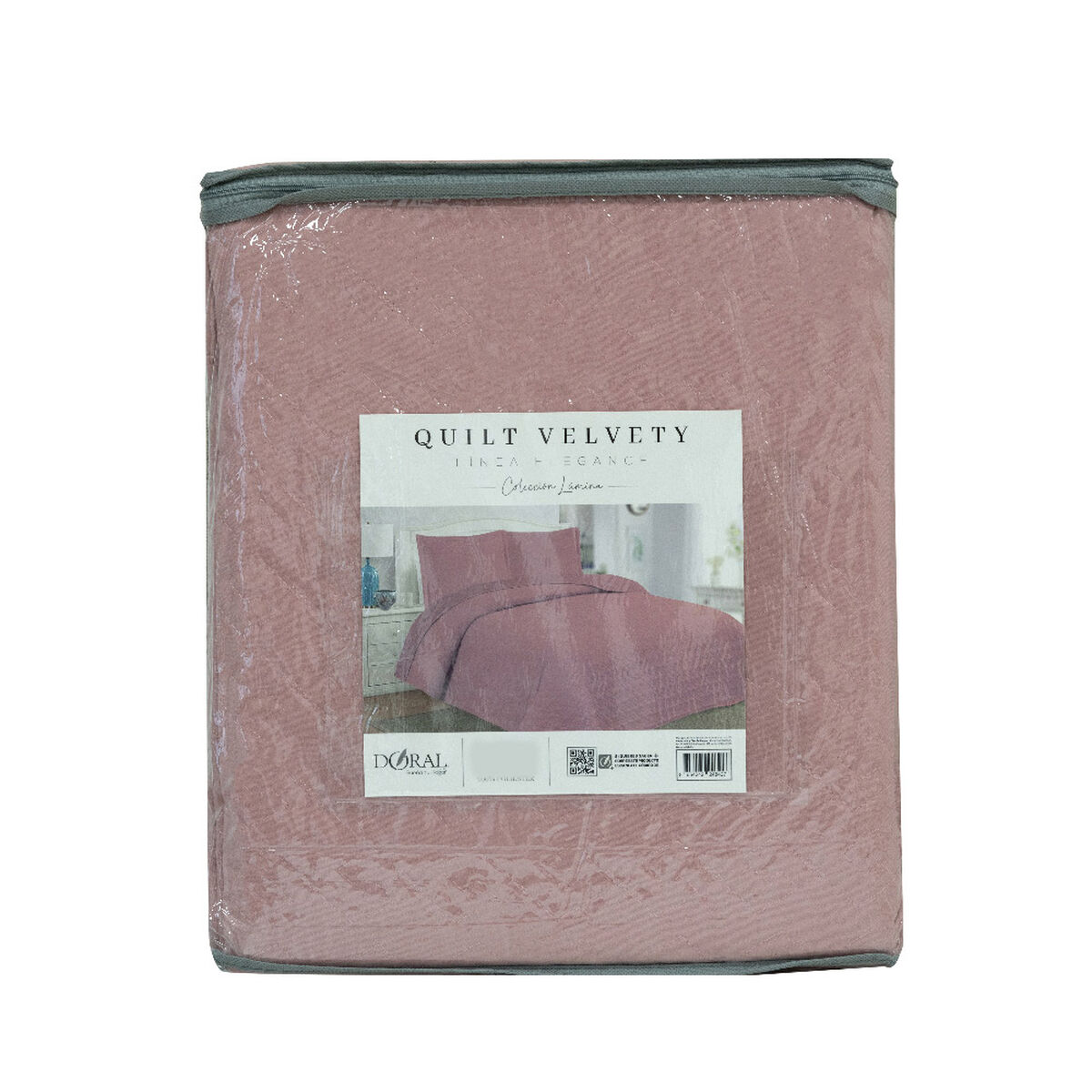Quilt Doral 1,5 Plazas Lumi Velvety Rosa
