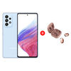 Combo Celular Samsung Galaxy A53 5G 128GB 6,5" Awesome Blue Liberado + Audífonos Bluetooth Galaxy Buds Live Mystic Bronze