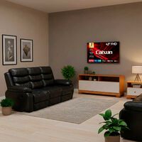 Combo Sofá Reclinable Casanova Luca 3 Cuerpos + Rack TV Casanova C68IZA9000 Hasta 60"" + Smart TV LED 43"" Caixun FHD Roku C43V1FR