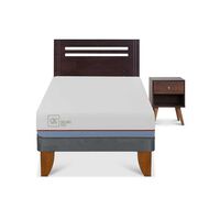 Cama Europea CIC 1,5 Plazas Excellence Plus + Respaldo + Velador New Munich