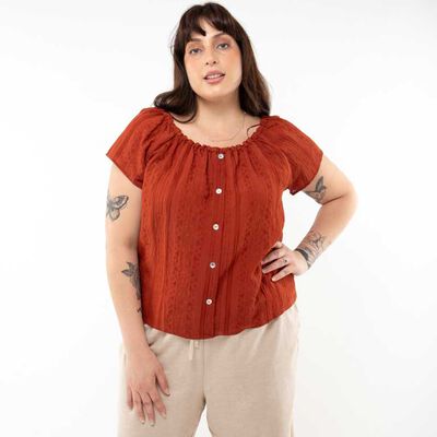 Blusa Botones Manga Corta Mujer Extralindas