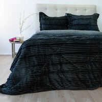 Cubrecama Doral 2 Plazas Touch Nebula Sherpa Negro