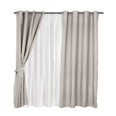 Set de Cortinas Mashini Pucon 140 x 220 cm Gris