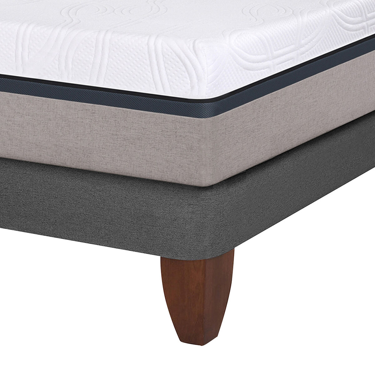 Cama Europea Balance King Base Dividida + Mueble + Respaldo Eufrates