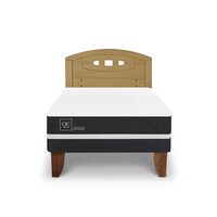 Cama Europea CIC 1,5 Plazas Ortopedic + Respaldo Gales Mostaza