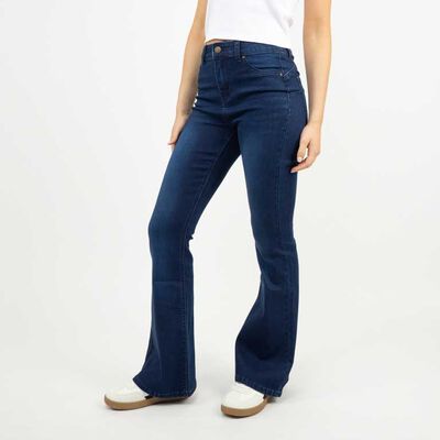 Jeans Flare Mujer Icono Azul, Blanco, Celeste-Me, Negro