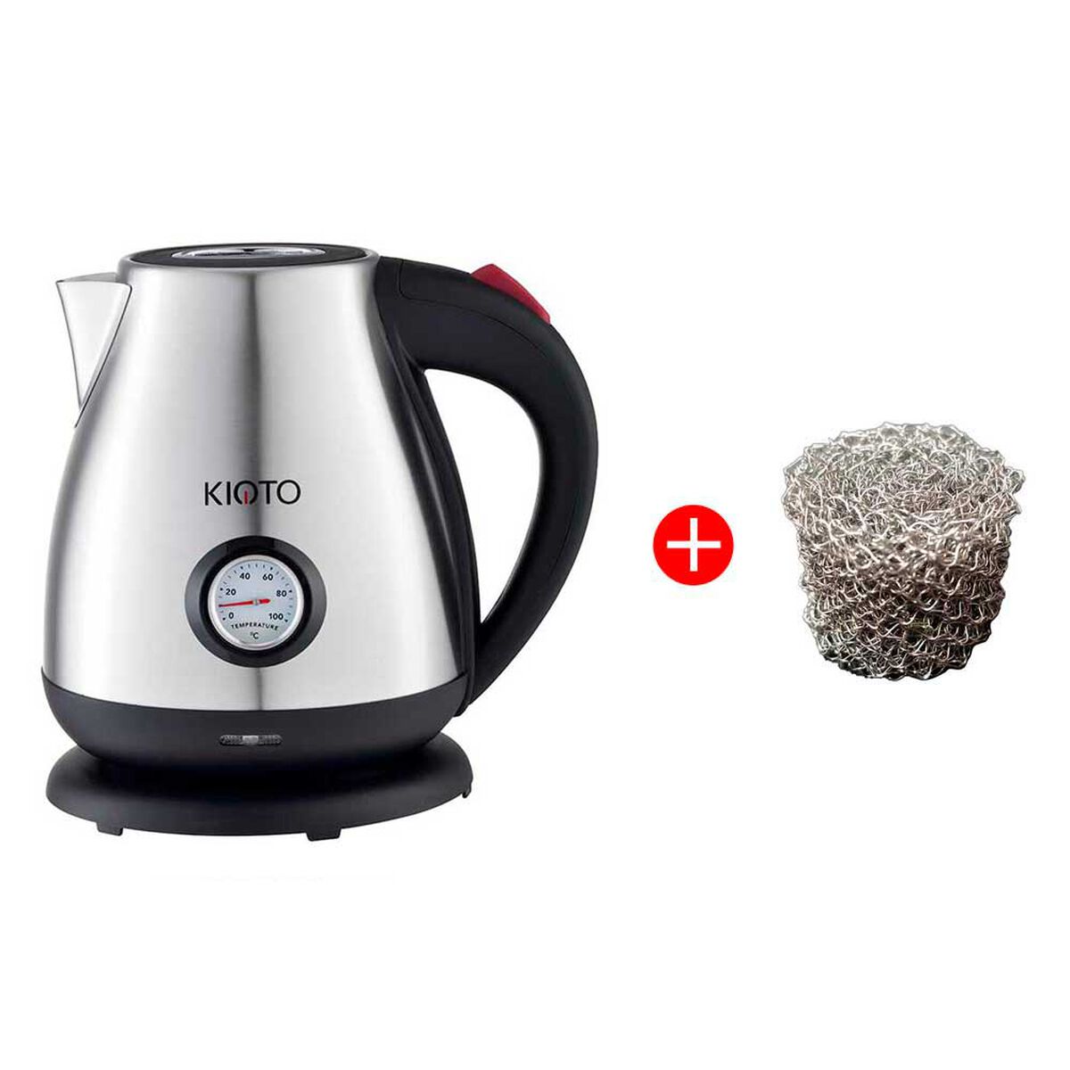 Combo Hervidor Eléctrico Kioto Numazu 1,7 lts. + Atrapasarro para Hervidor Casa Linda Acero Inoxidable 3 cm