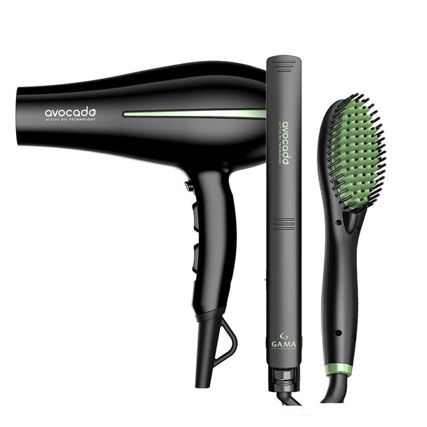 Combo Gama Secador de Pelo Avocado + Alisador Elegance + Mini Cepillo