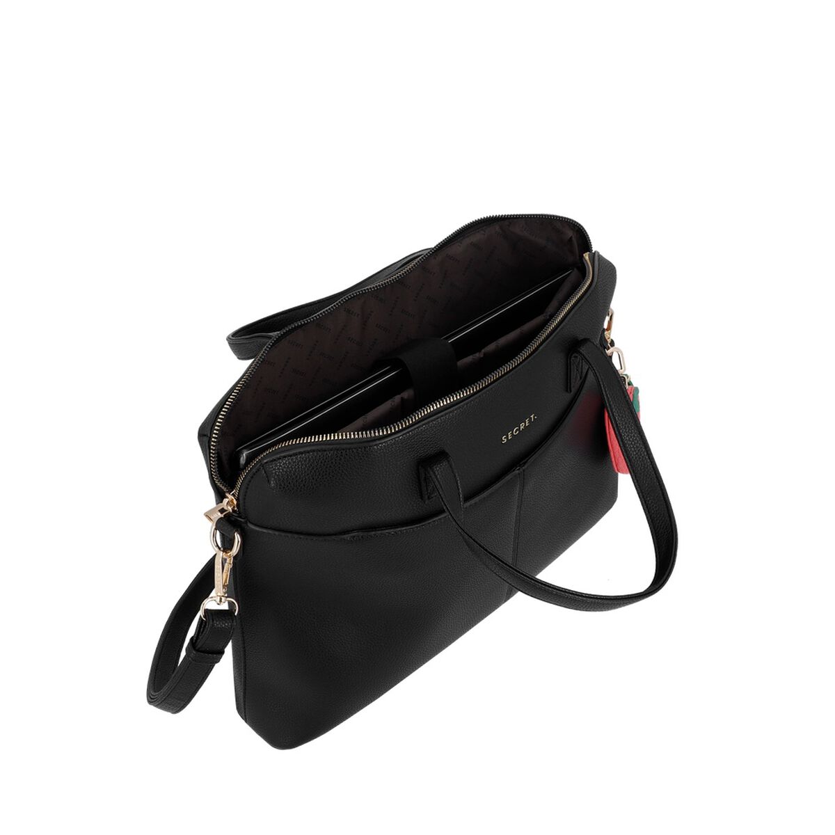 Cartera de Mujer Porta Laptop 14" Secret Aruba SC7 Grande Negro