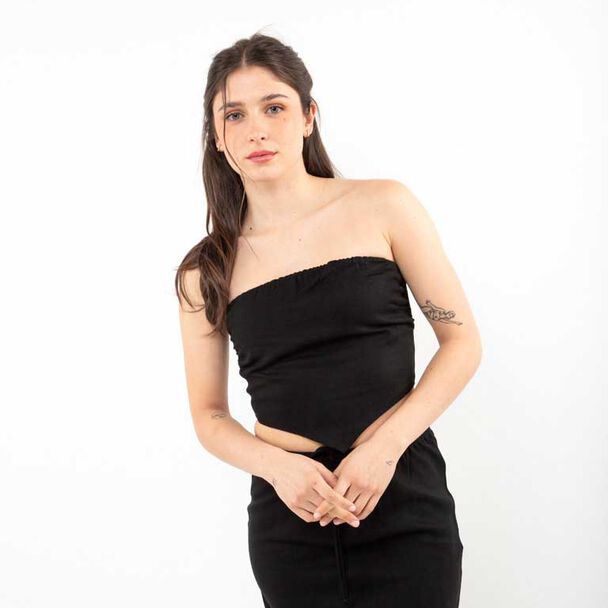 Polera Lino Strapless Mujer Icono