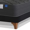 Cama Europea Flex Base Dividida 2 Plazas Black + Respaldo + 2 Veladores