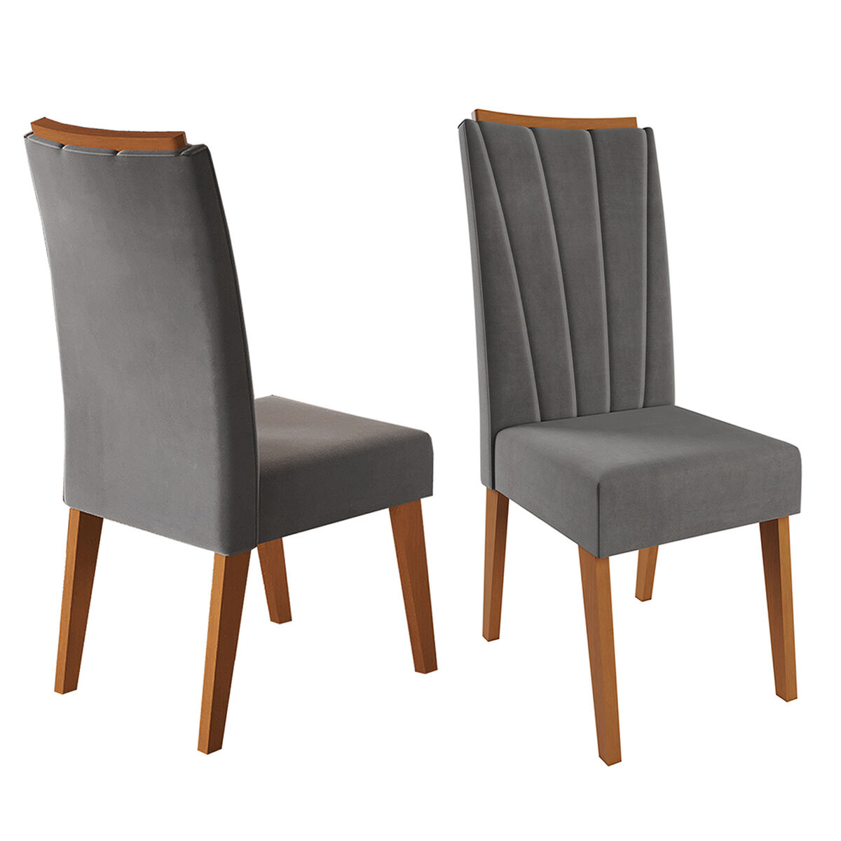 Juego de Comedor Di Poretti Glamour 8 Sillas Gris
