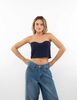 Polera Crop Strapless Sastrera Mujer Icono