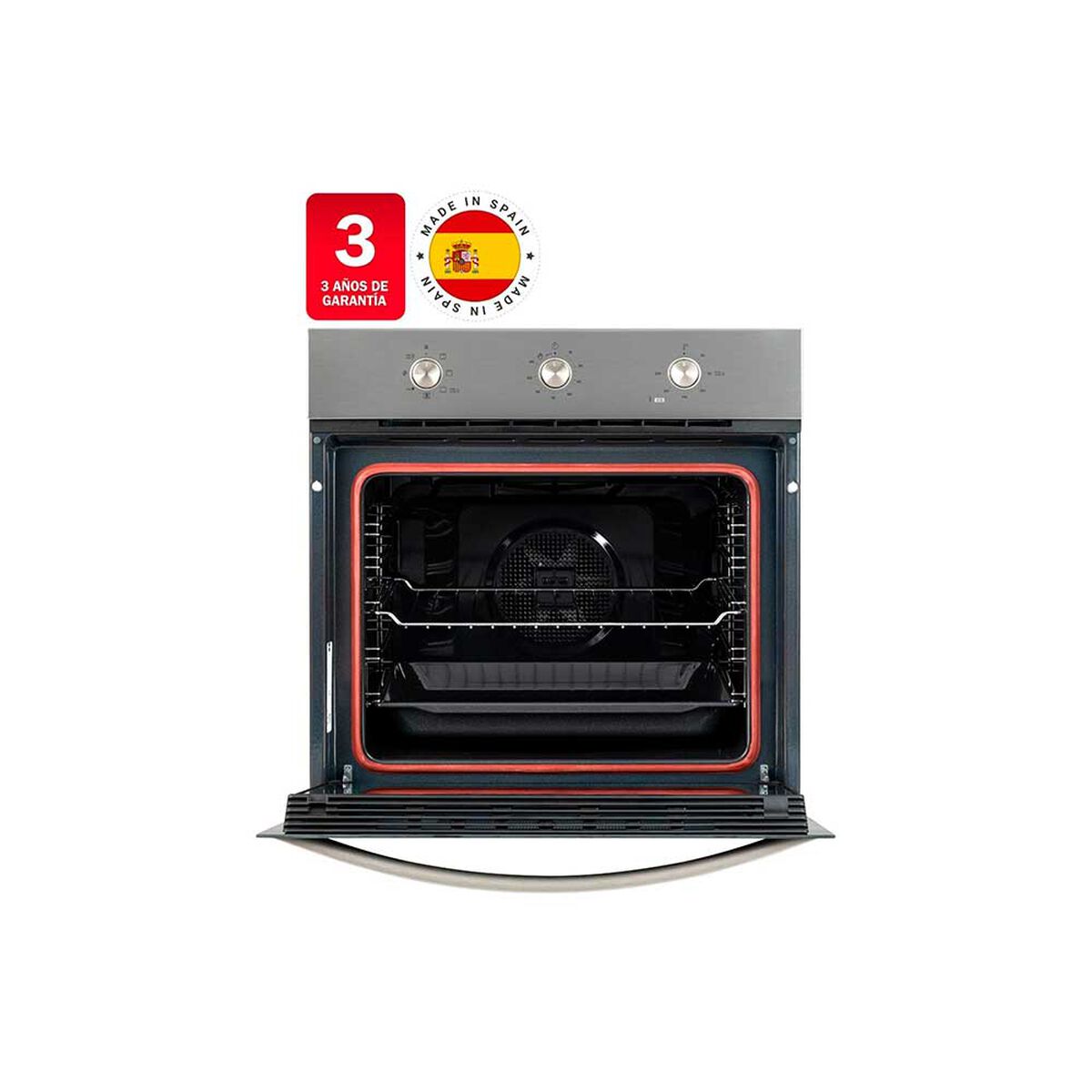 Horno Empotrado Teka HBB 6060 SS Bruta:72 lt; Neta:63 lt Frente Acero Inox + Cristal Negro