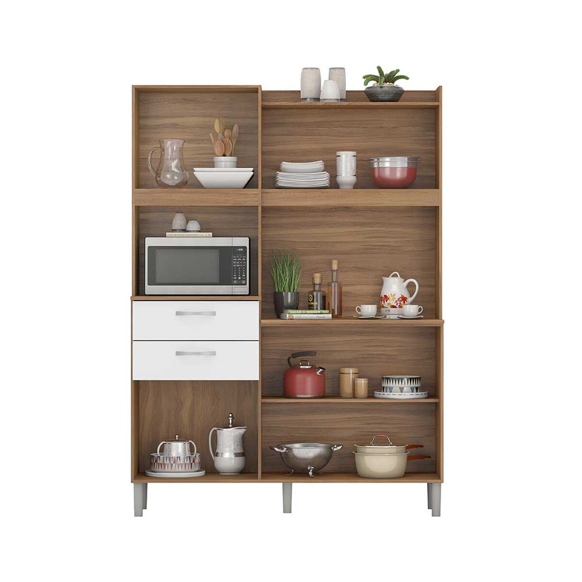 Mueble de Cocina Onessta Armonia 2 Cajones 6 Puertas Almendra Blanco