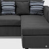 Seccional Muebles MPR Jazmin 3-1 Velvet Gris Oscuro