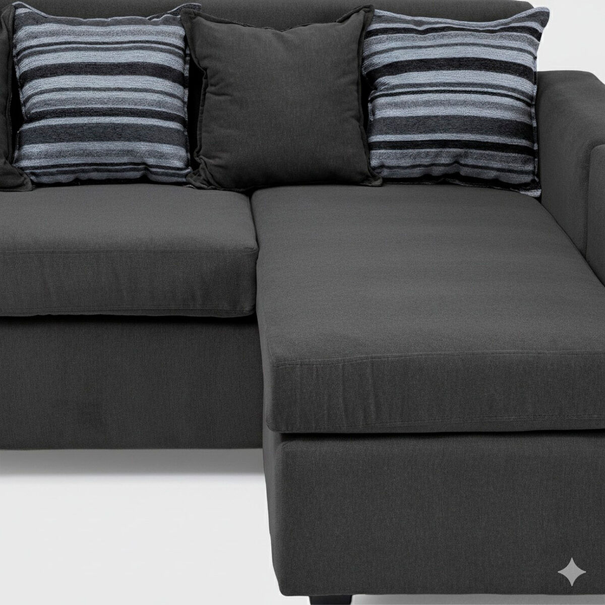 Seccional Muebles MPR Jazmin 3-1 Velvet Gris Oscuro