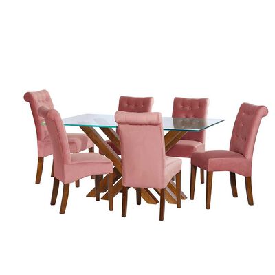 Juego de Comedor Latam Home Merida 6 Sillas Palo Rosa