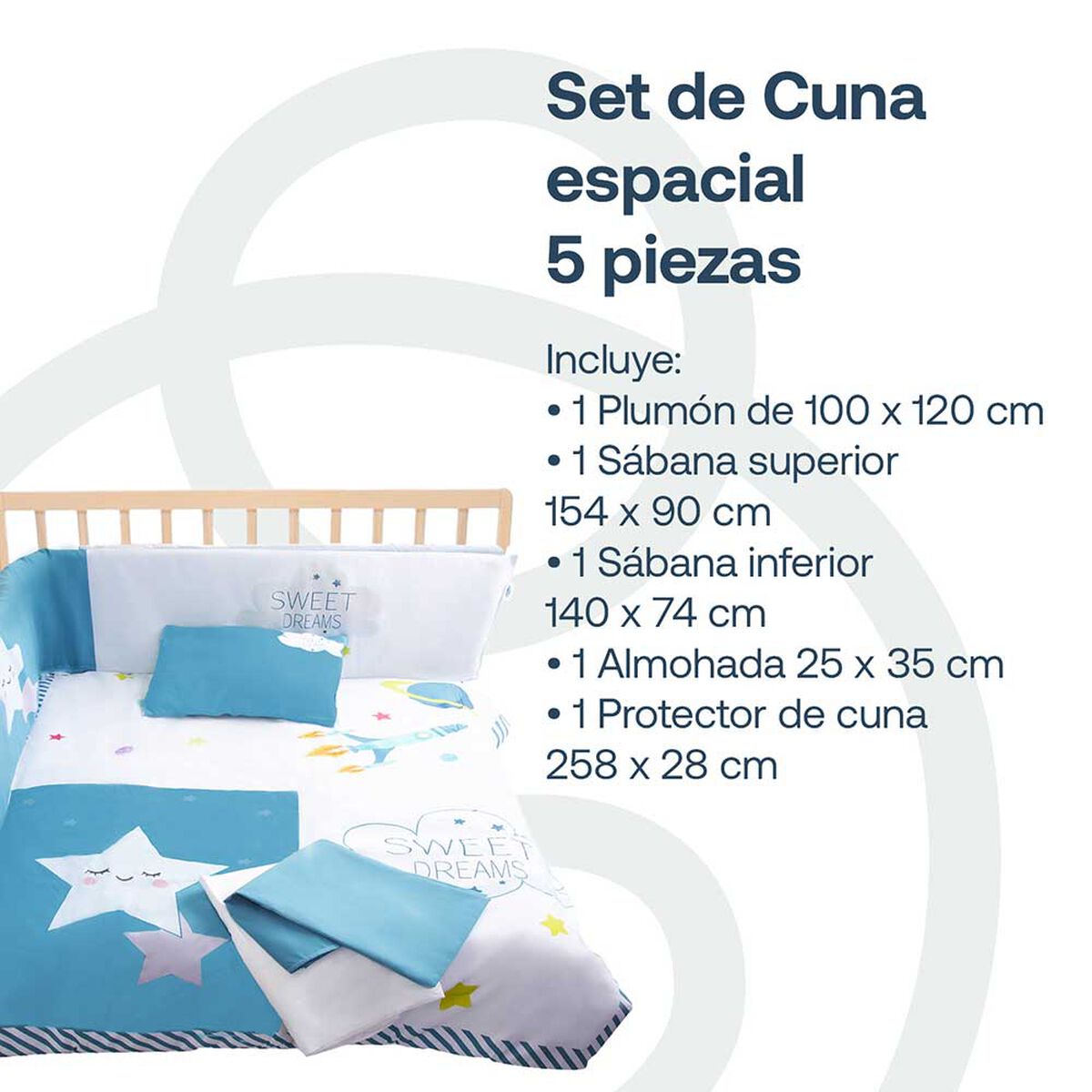 Set cuna Espacial 5PCs Bebesit