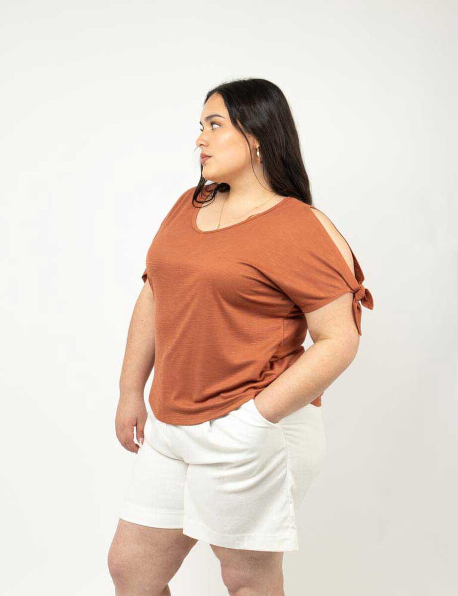 Polera Manga Corta Nudos Mujer Extralindas