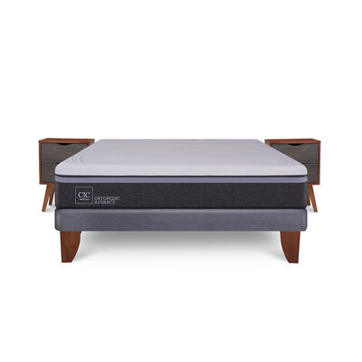 Cama Europea CIC 2 Plazas Ortopedic Advance + 2 Veladores Niger
