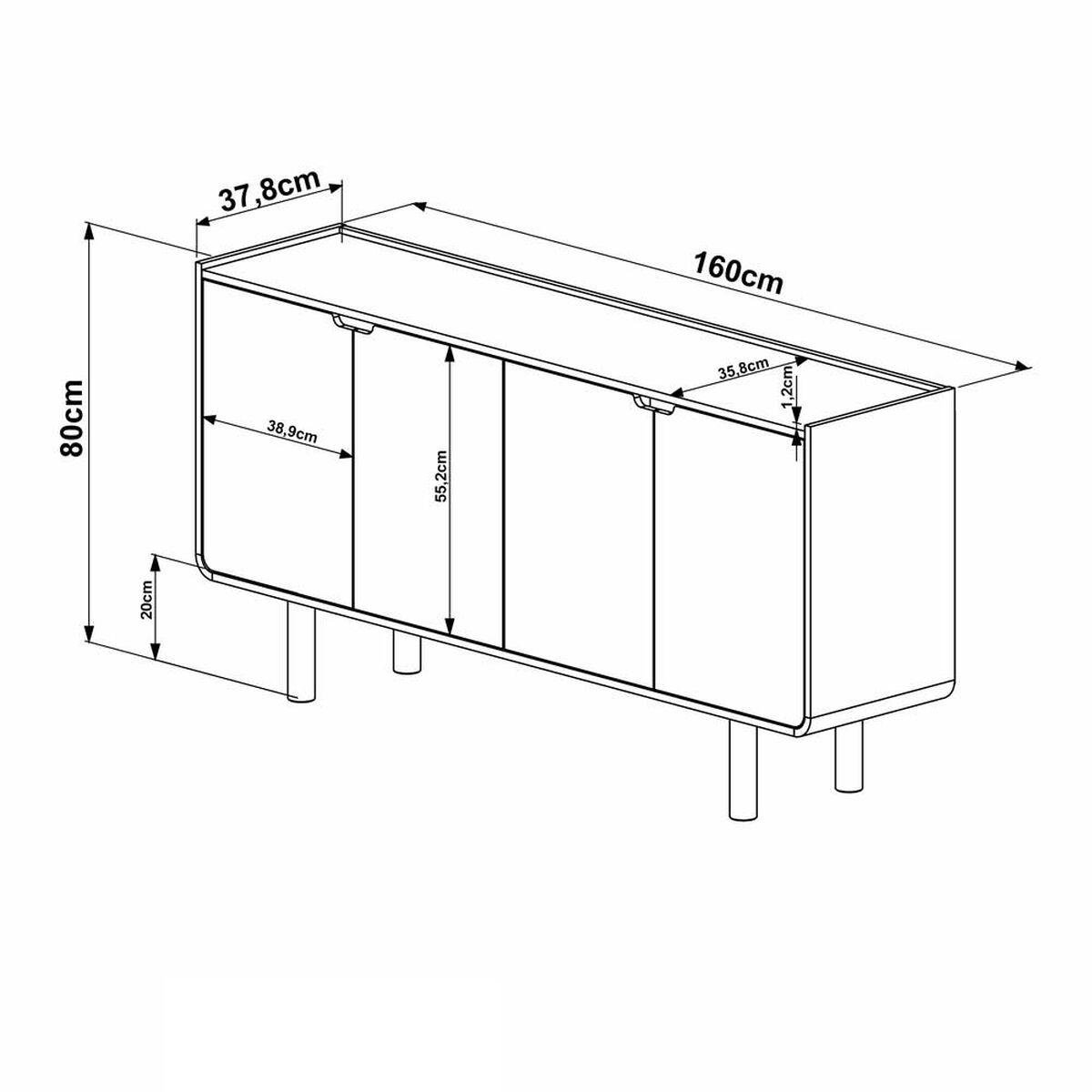 Buffet Decocasa Aura Off White