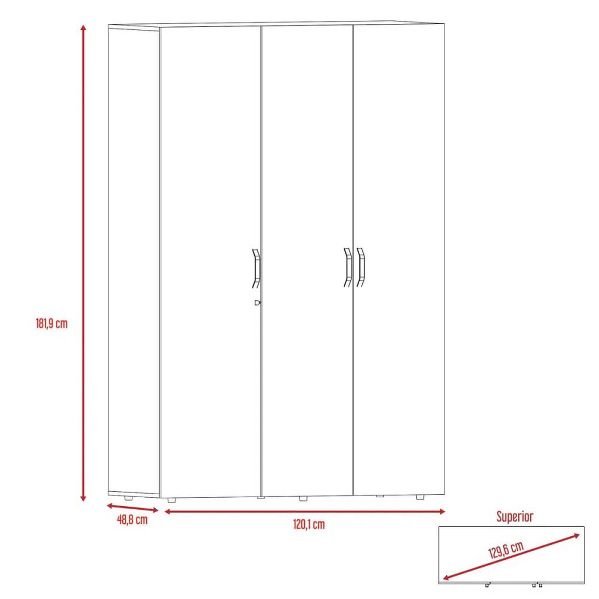 Closet Tuhome Roko 1 Caj&oacute;n 3 Puertas Milan-Blanco