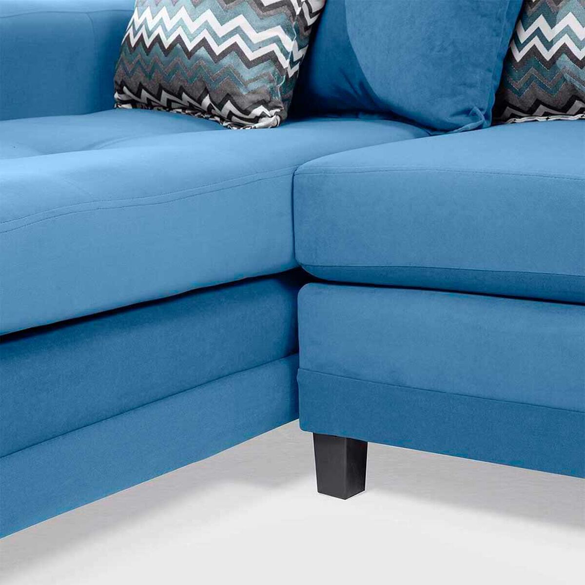 Sof&aacute; Seccional Izquierdo Living Factory Milan 3 Cuerpos Azul Piedra