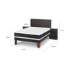 Cama Europea CIC Base Normal 2 Plazas Ortopedic + Respaldo + 2 Veladores Villarrica