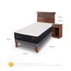 Cama Europea CIC 1,5 Plazas Premium + Respaldo + Velador Dublin Caramelo