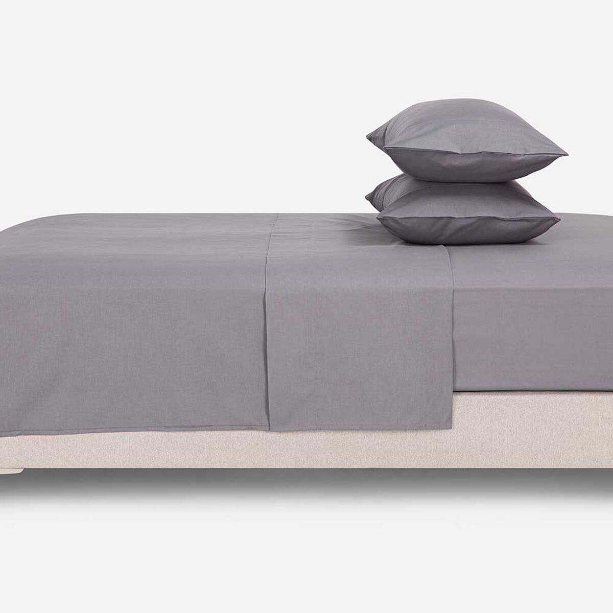 Juego de S&aacute;banas Rosen 144 Hilos 2 Plazas Polycotton Lisa Grafito