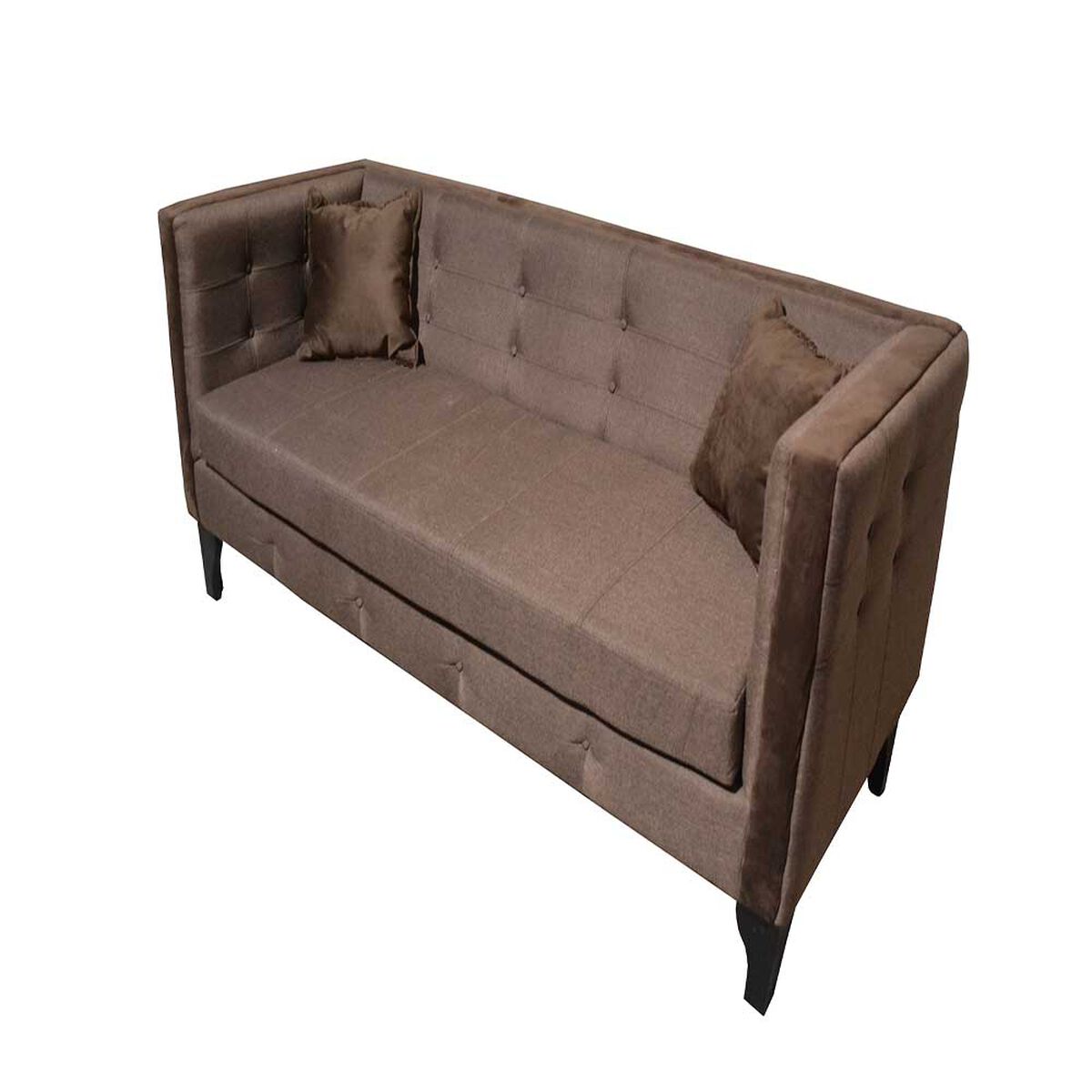 Juego de Living Diseño A&M Home Santa Monica Sofá 3 Cuerpos + 2 Pouf 1 Cuerpo  Chocolate