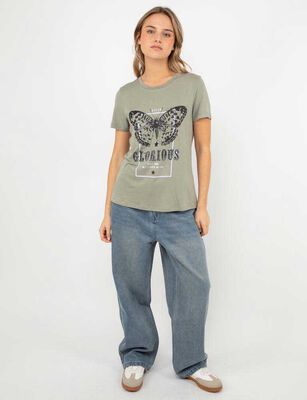 Imagen 2 del producto Polera Con Estampado Manga Corta Mujer Icono Oliva