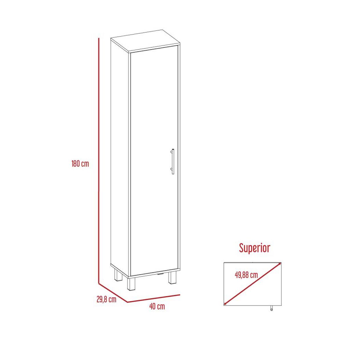 Mueble de Aseo TuHome Laska 1 Puerta Blanco Rovere