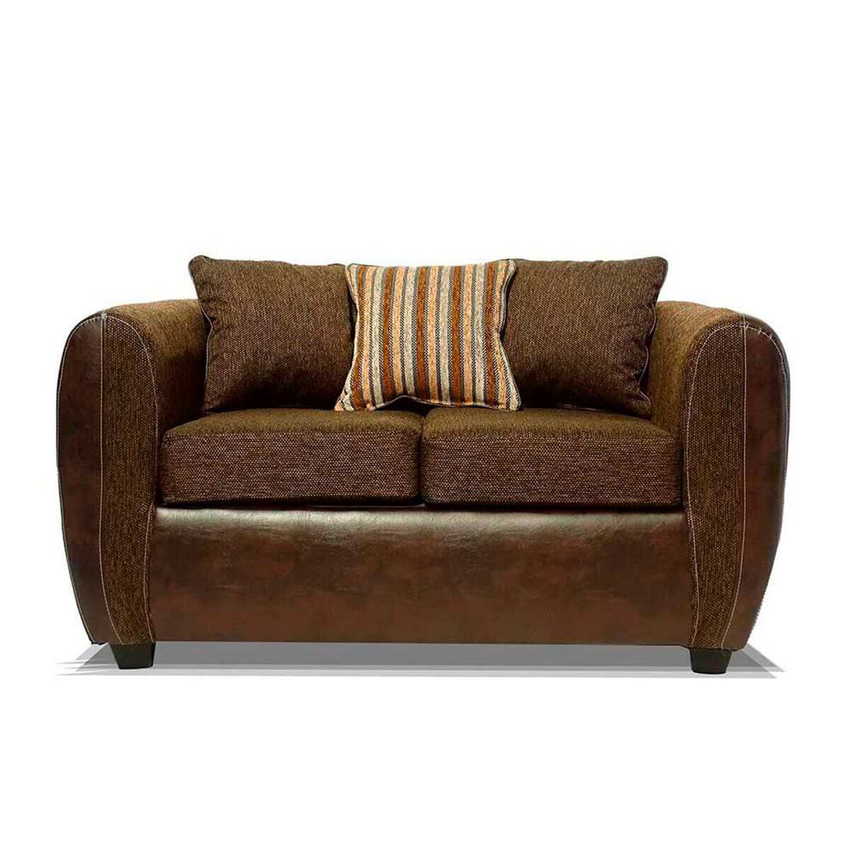 Juego de Living Elegant Detail Oklahoma Sof&aacute; 3 Cuerpos + Sof&aacute; 2 Cuerpos + Sill&oacute;n 1 Cuerpo Caf&eacute;