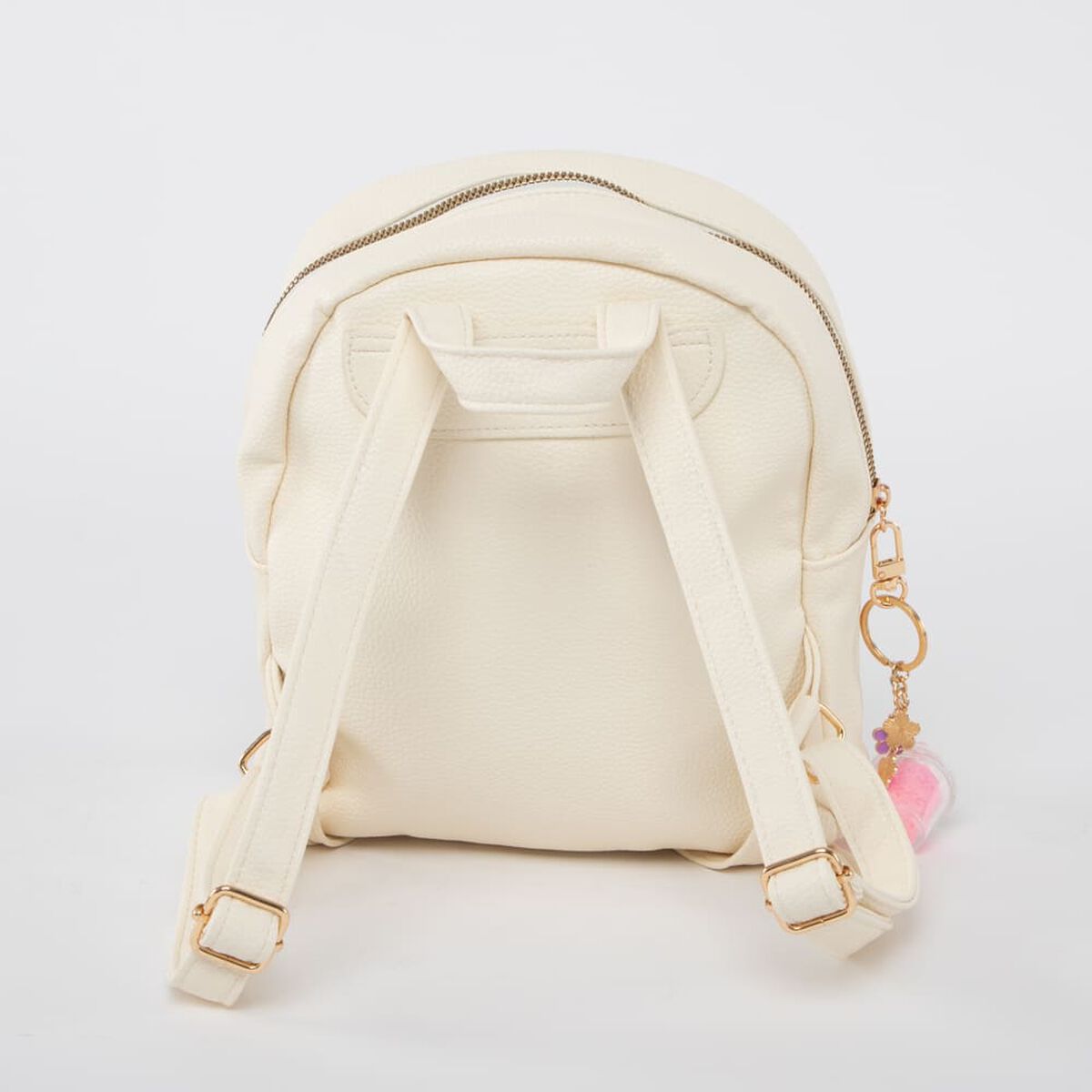 Mochila Ecocuero Color Crudo con Accesorio Mujer Icono