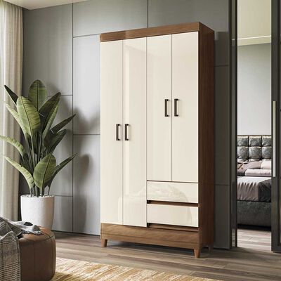 Imagen 1 del producto Clóset Casanova Fit 4 Puertas 2 Cajones Jequitiba Blanco