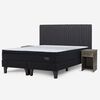 Cama Europea Rosen King Tempo + Respaldo + 2 Veladores Tabor
