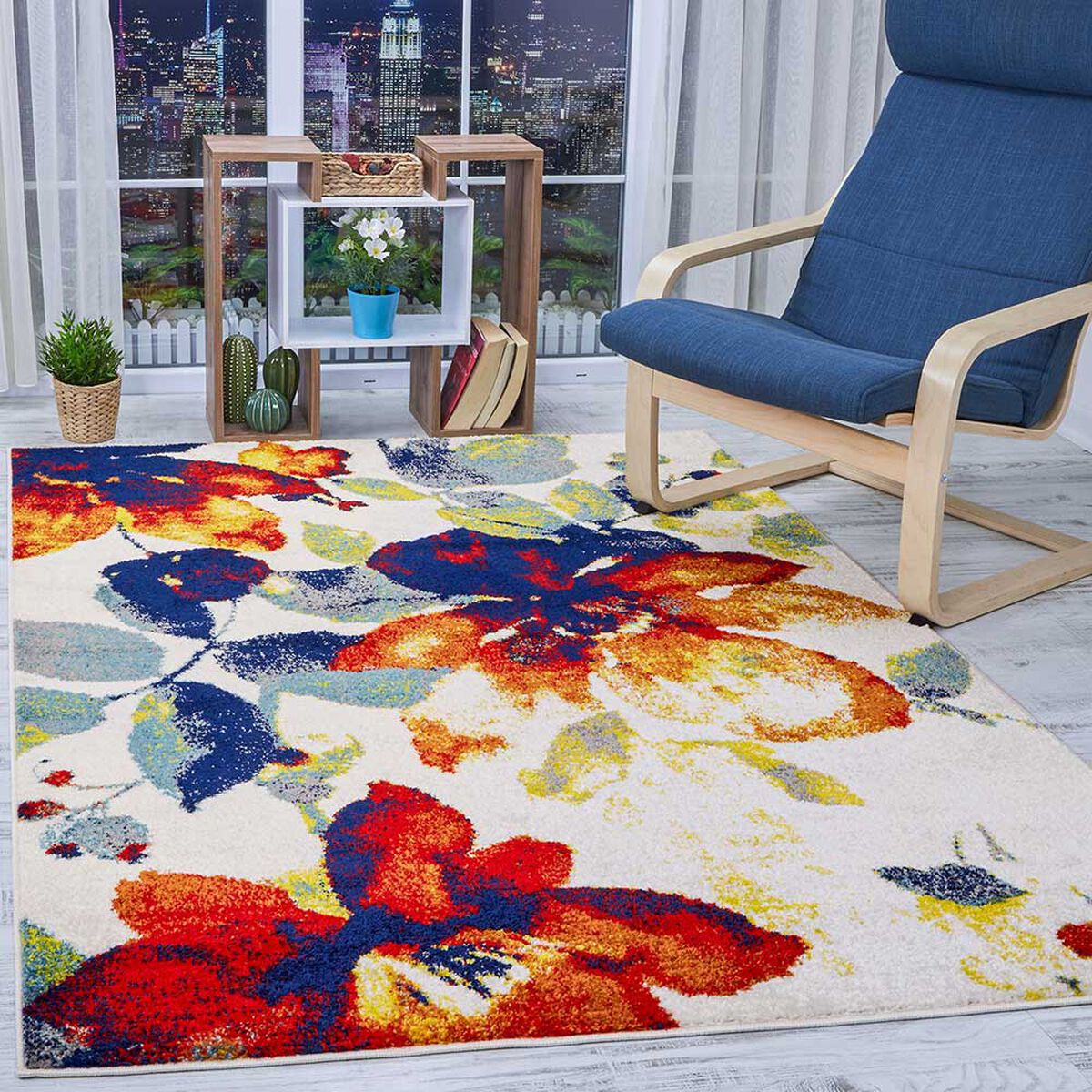 Alfombra  Modalfo Florida Blanco 160 x 210 cm