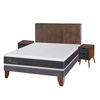 Cama Europea CIC 2 Plazas Ortopedic + Respaldo + 2 Veladores Baker