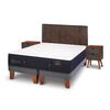 Cama Europea CIC Base Dividida 2 Plazas Premium + Respaldo + Veladores