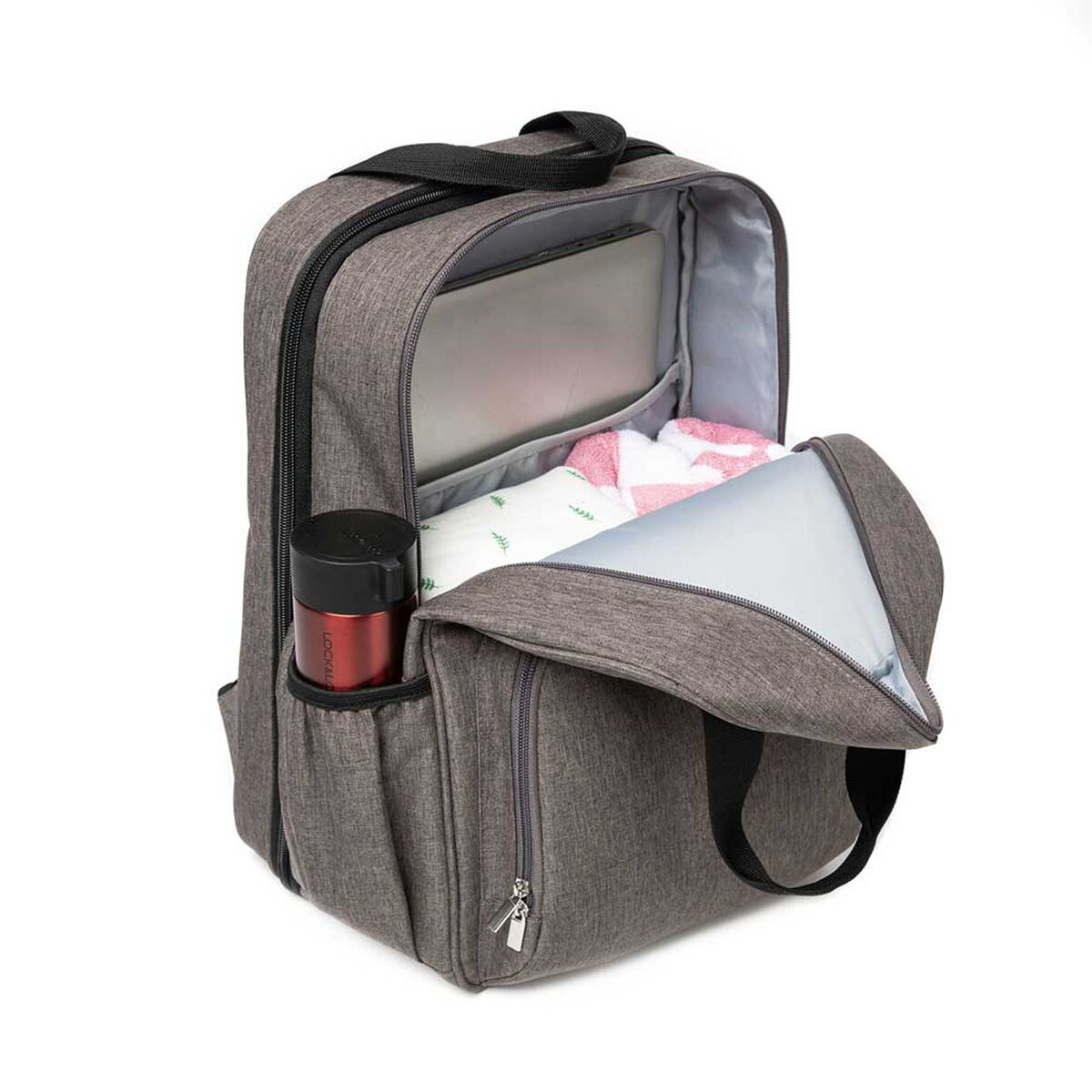 Bolso Maternal Pañalero Mudador Gris Bebesit