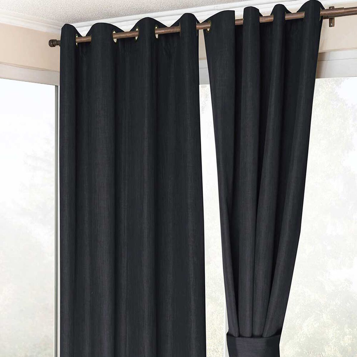 Juego de Cortina Doral Melbourne 140x220 cm Negro