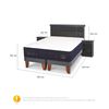 Cama Europea CIC Base Normal King S&uacute;per Premium + Respaldo + 2 Veladores Dublin