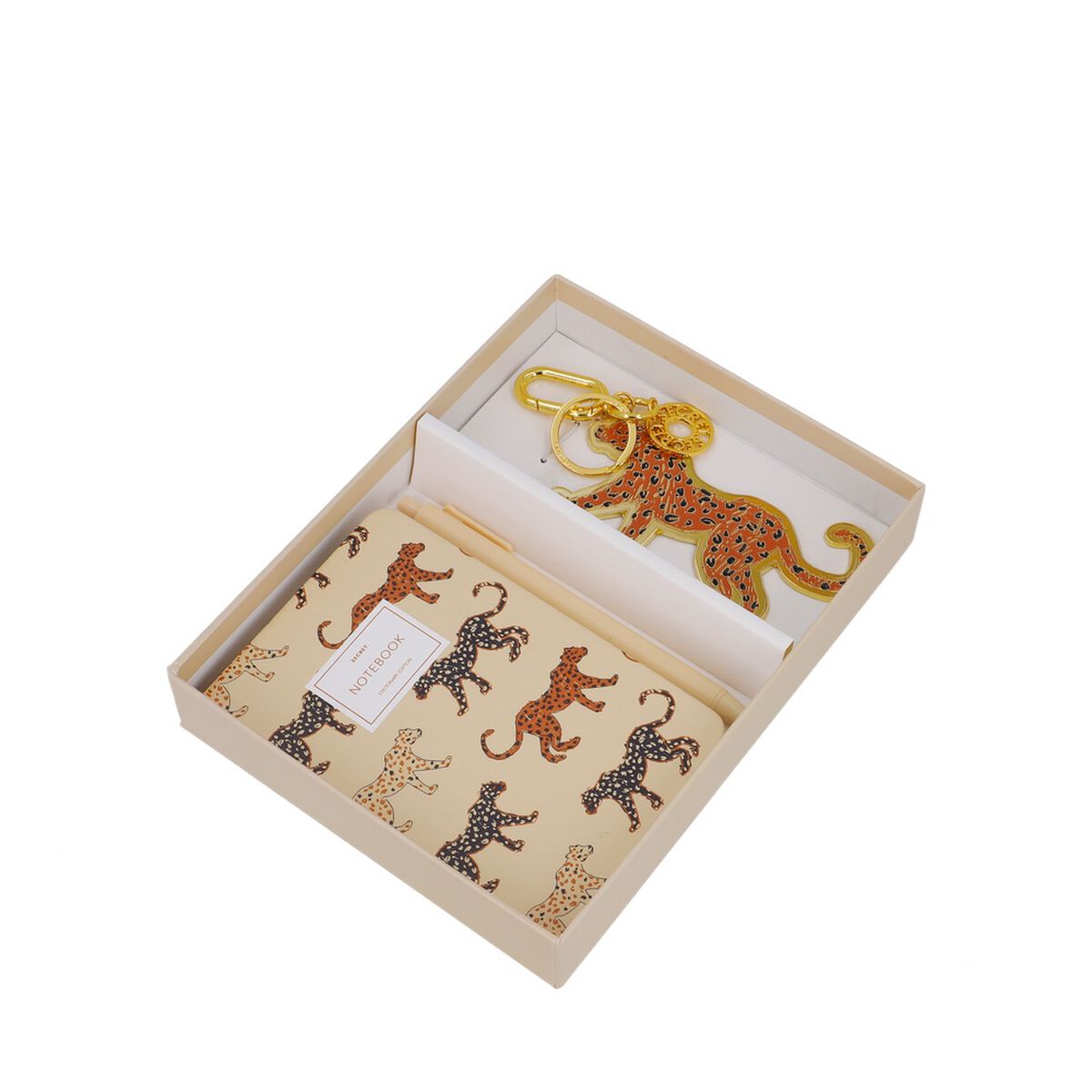 Set Libreta + L&aacute;piz + Charm Secret Sintra ST6 Leopardo