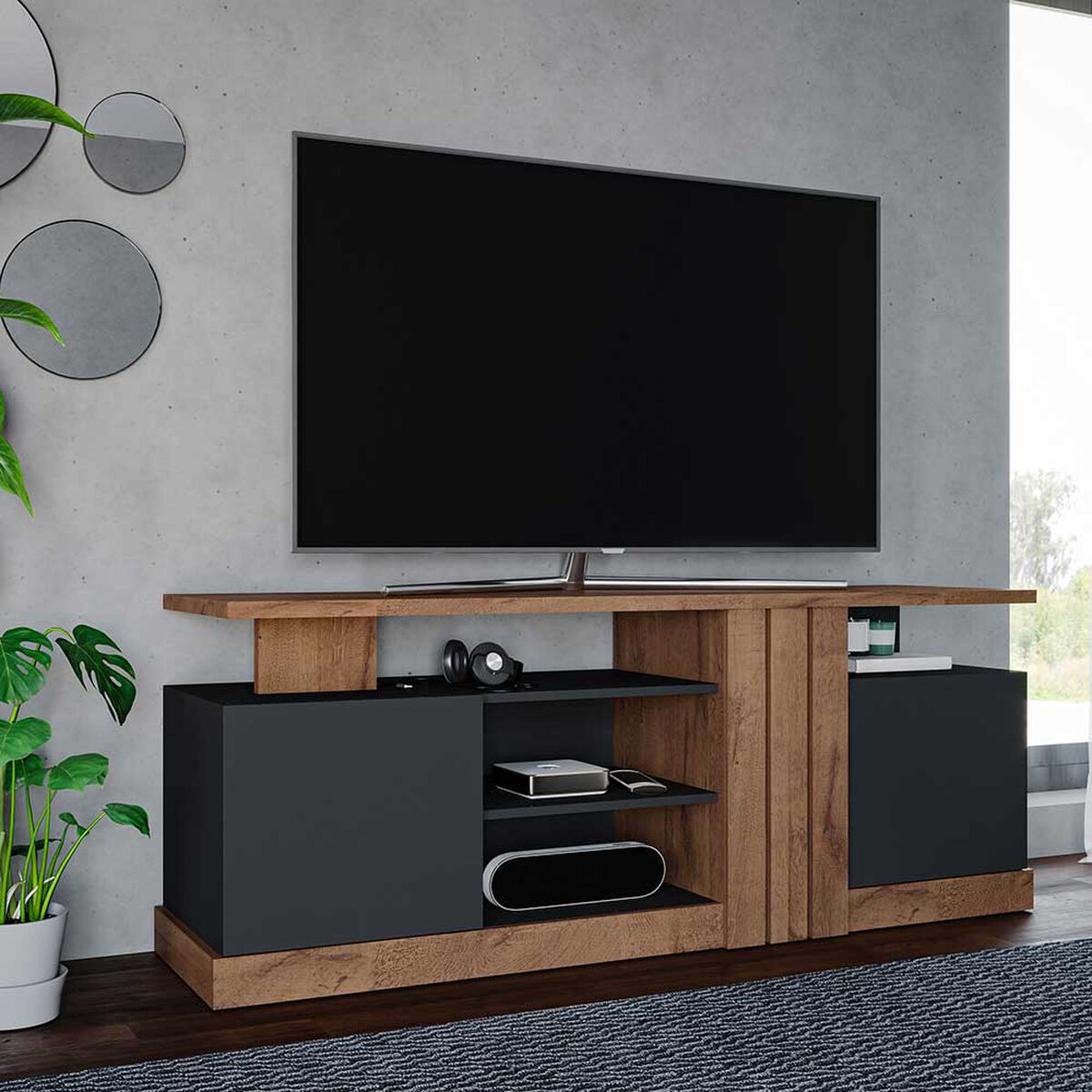Rack TV Jdo & Design Cristal Negro Hasta 60"