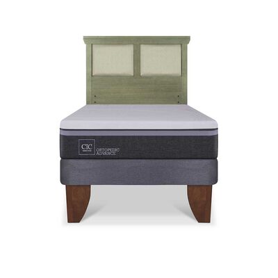 Imagen 1 del producto Cama Europea CIC 1,5 Plazas Ortopedic Advance + Respaldo Torino Olivo