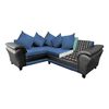 Sofá Seccional Izquierdo Living Factory Capricho Chaise Longue + Sofá 3 Cuerpos Negro Azul Petróleo